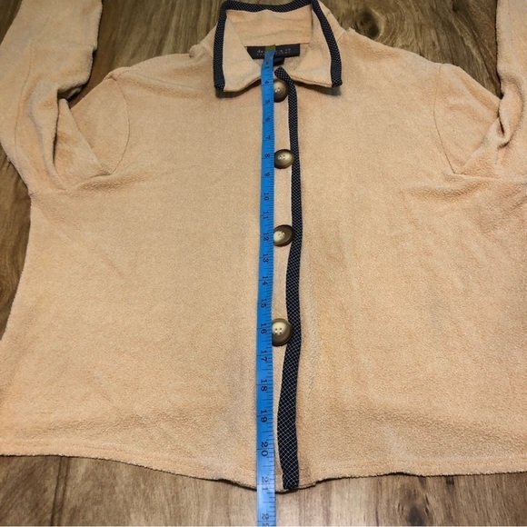 Lane Bryant Designs & Co Sandy Tan Acetate Blazer Jacket Button Size 14 - Picture 8 of 10